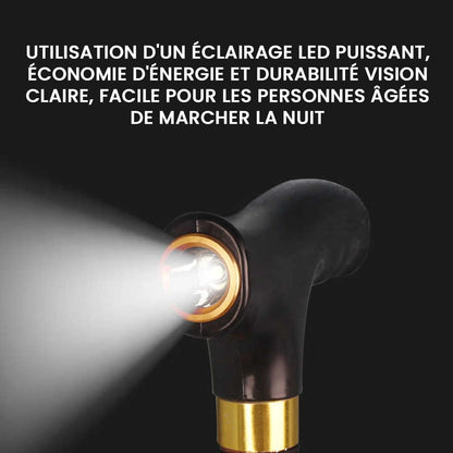 Canne Pliante Ajustable et Intelligente avec Lumière LED